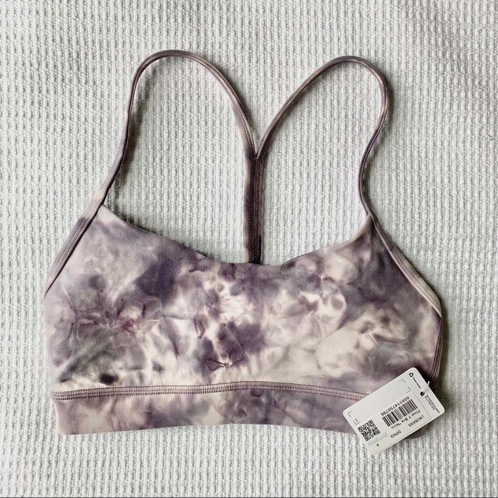 lululemon Flow Y Bra Nulu A-C Cup Sz 4 Diamond Dye - Picture 2 of 6